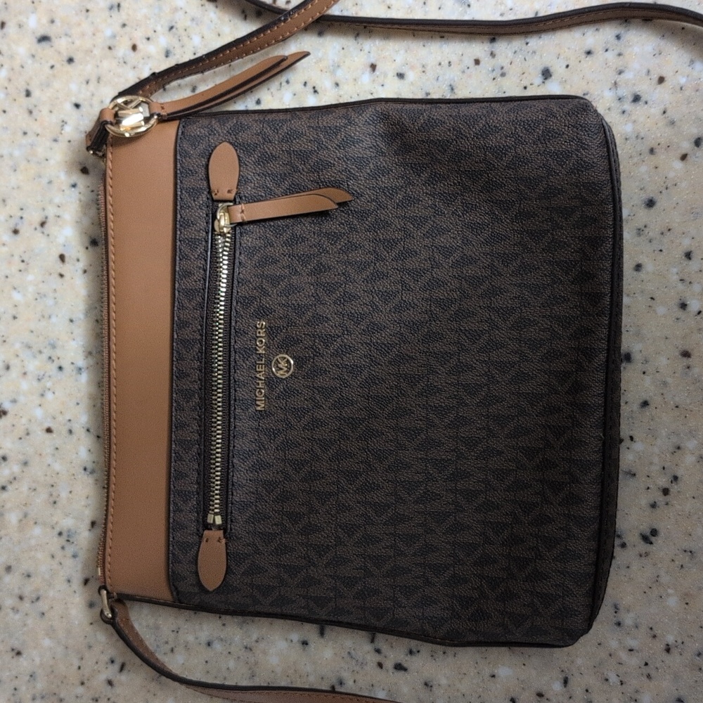 Michael Kors Men's Brown and Tan Messenger Bag